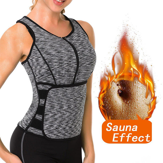 NINGMI Sauna Suit Women Waist Trainer Sauna Vest and Short Pants